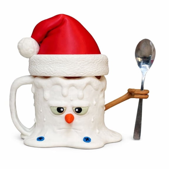 Fusion Layer 3D Melting Snowman Ice Cream Pint Holder Mug Sleeve for Standard 16 oz Pints Reusable Freezer Friendly