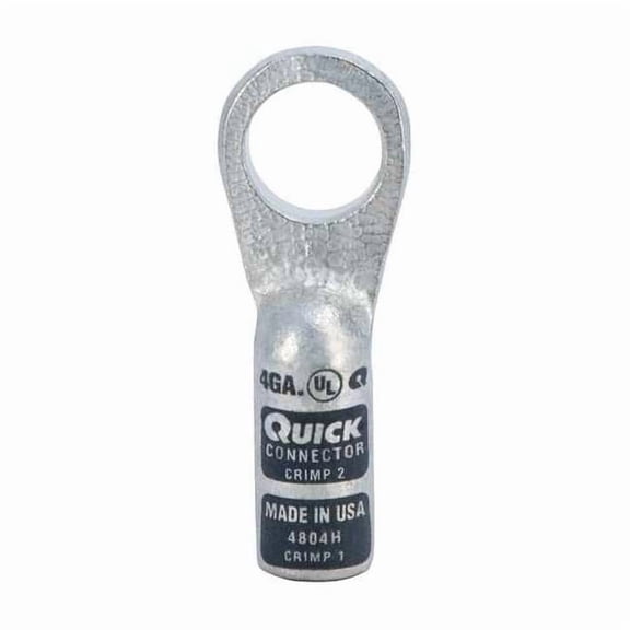 Fusion Lug Starter/Ground, 1/2 in Stud, Standard Barrel, Copper, Gray 4804H