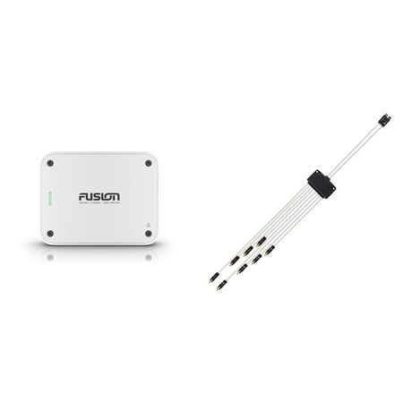 Fusion MS-AP41200 150w per channel RMS @4ohm Apollo 4 Channel Marine Amplifier with Fusion RCA Cable Dual Female To 8-way Male Splitter