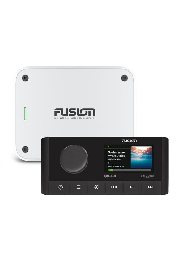MS-RA210 Apollo Marine Entertainment System With Fusion MS-AP41200 Apollo 4 Channel Marine Amplifier