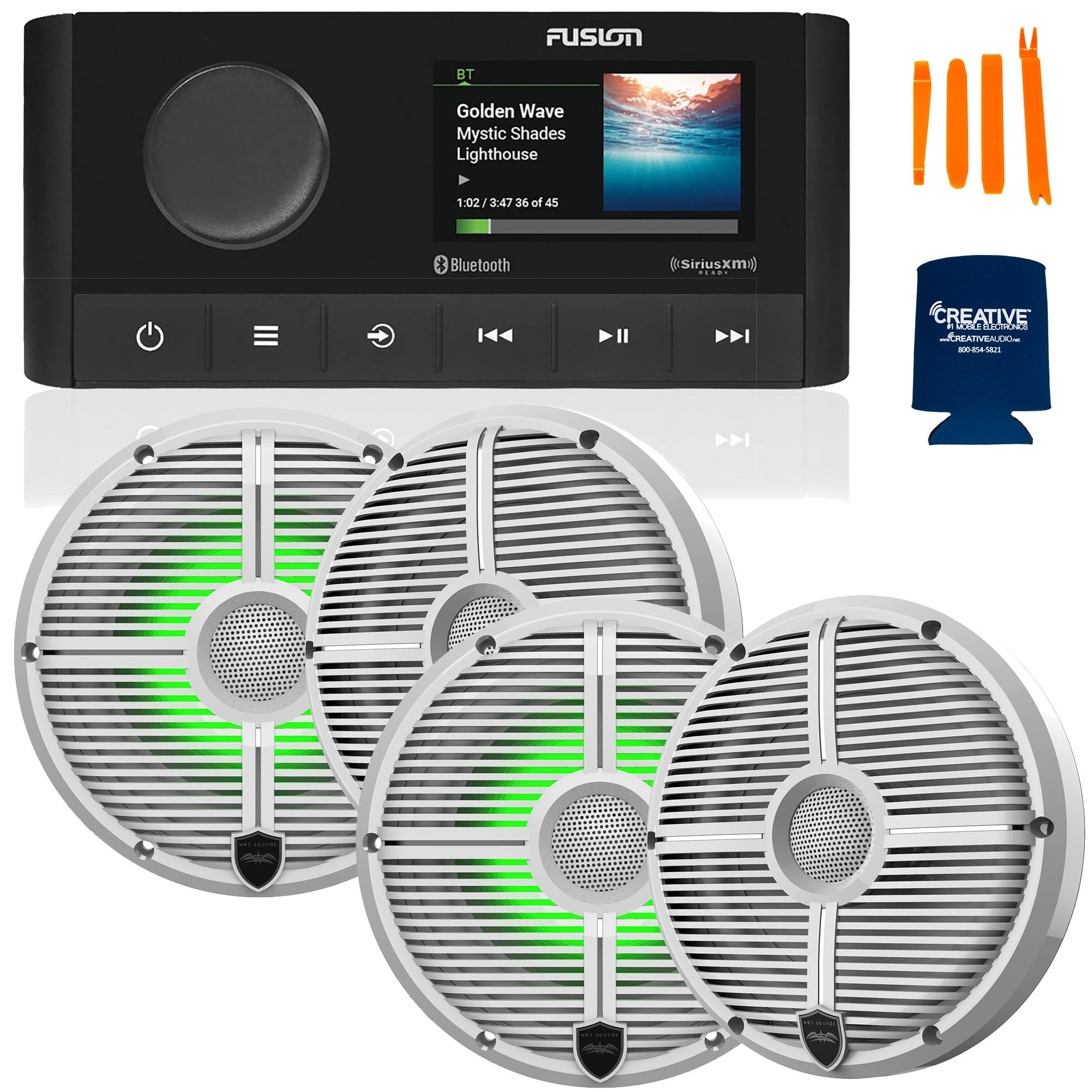 Fusion MSRA210 Marine AM/FM/BT/NEMA2000/Sirius XM Ready Stereo with 2