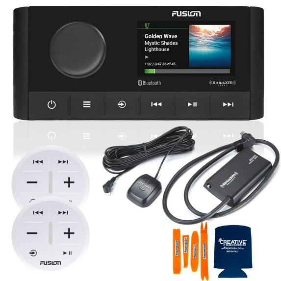 Fusion MS-RA210 Marine Entertainment System with (2) ARX70W White Wireless Remotes, and SVX300v1 Sirius XM Tuner
