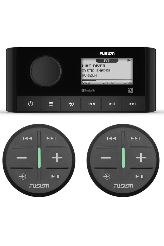 MS-RA60 Marine Stereo With 2 Fusion ARX70B Wireless Remote Black