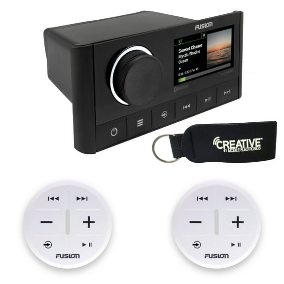 Fusion MS-RA670 Apollo Marine Entertainment System With Two Wireless Remotes For Dual Zones - White