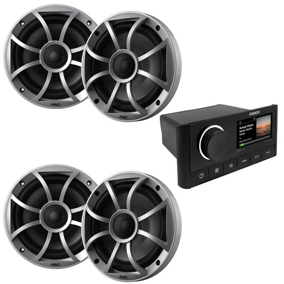 Fusion MS-RA670 Marine Receiver with 2 Pairs Wet Sounds Recon6-S 6.5" Marine Speakers