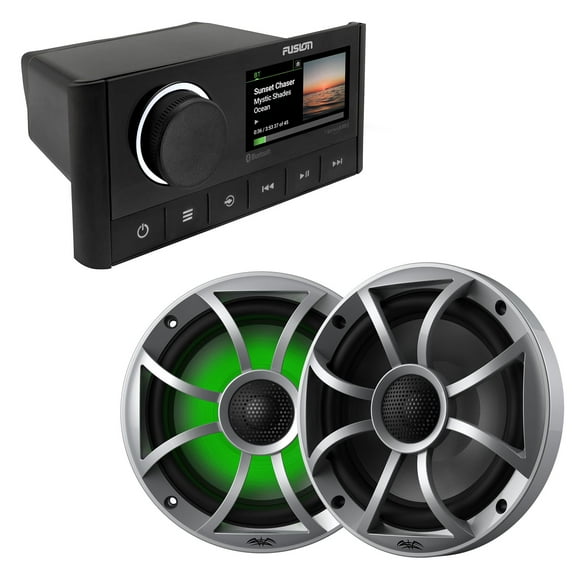 Fusion MS-RA670 Marine Receiver with 6.5" Wet Sounds RGB LED Speakers