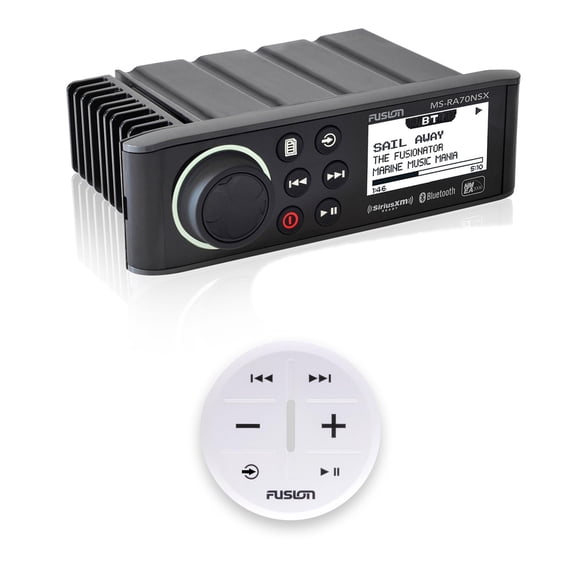 Fusion MS-RA70NSX Marine Entertainment System With Wireless Remote - White