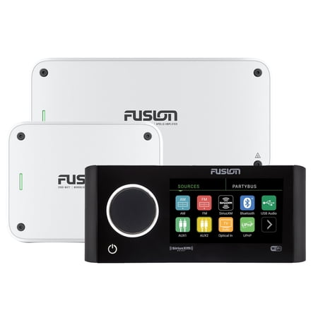 Fusion MS-RA770 Apollo Marine Entertainment System With Fusion MS-AP82400 Apollo 8 Channel and MS-AP12000 Mono Amplifiers