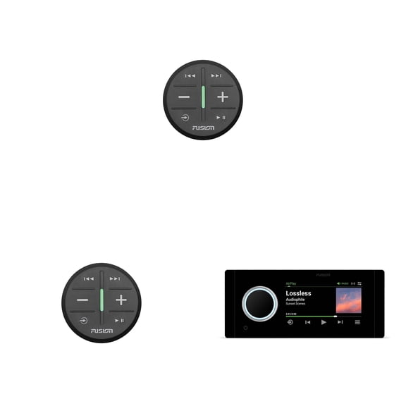 Fusion MS-RA800 Apollo Touchscreen Marine Entertainment System With Two Wireless Remotes For Dual Zones - Black