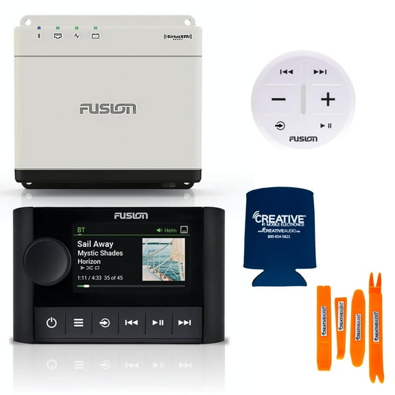 Fusion MS-WB670 Apollo Marine Hideaway System with MS-ERX400 Ethernet Wired Remote, and ARX70W White Wireless Remote