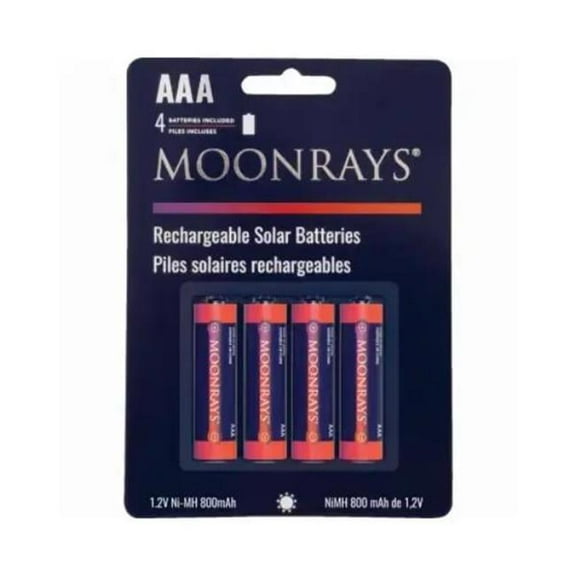 Fusion Products 138348 800 mAh AAA Rechargeable Solar Light Batteries - 4 per Pack - Pack of 12