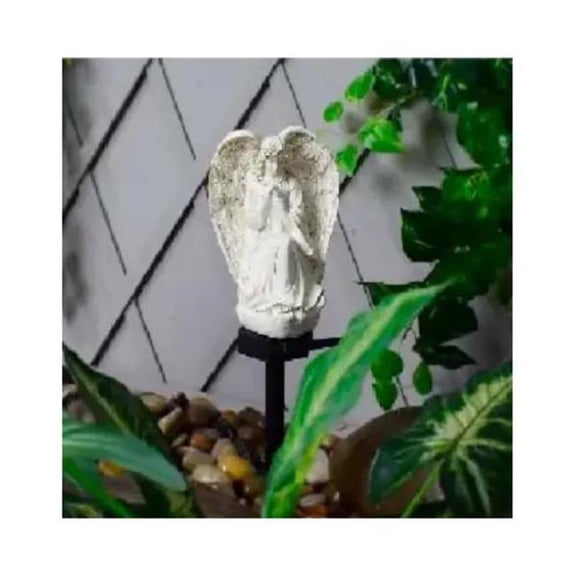 Fusion Products 139829 Polyresin Solar Angel Pathway Light, White - Pack of 9