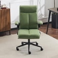 thumbnail image 1 of Fusion Rolling Ergonomic Office Desk Chair with Padded Flip-up Arms, 360° Swivel High Back Executive Computer Task Chair with Wheels for Game,Home Small Space, Study Room, Reading Room,Pu Green, 1 of 9