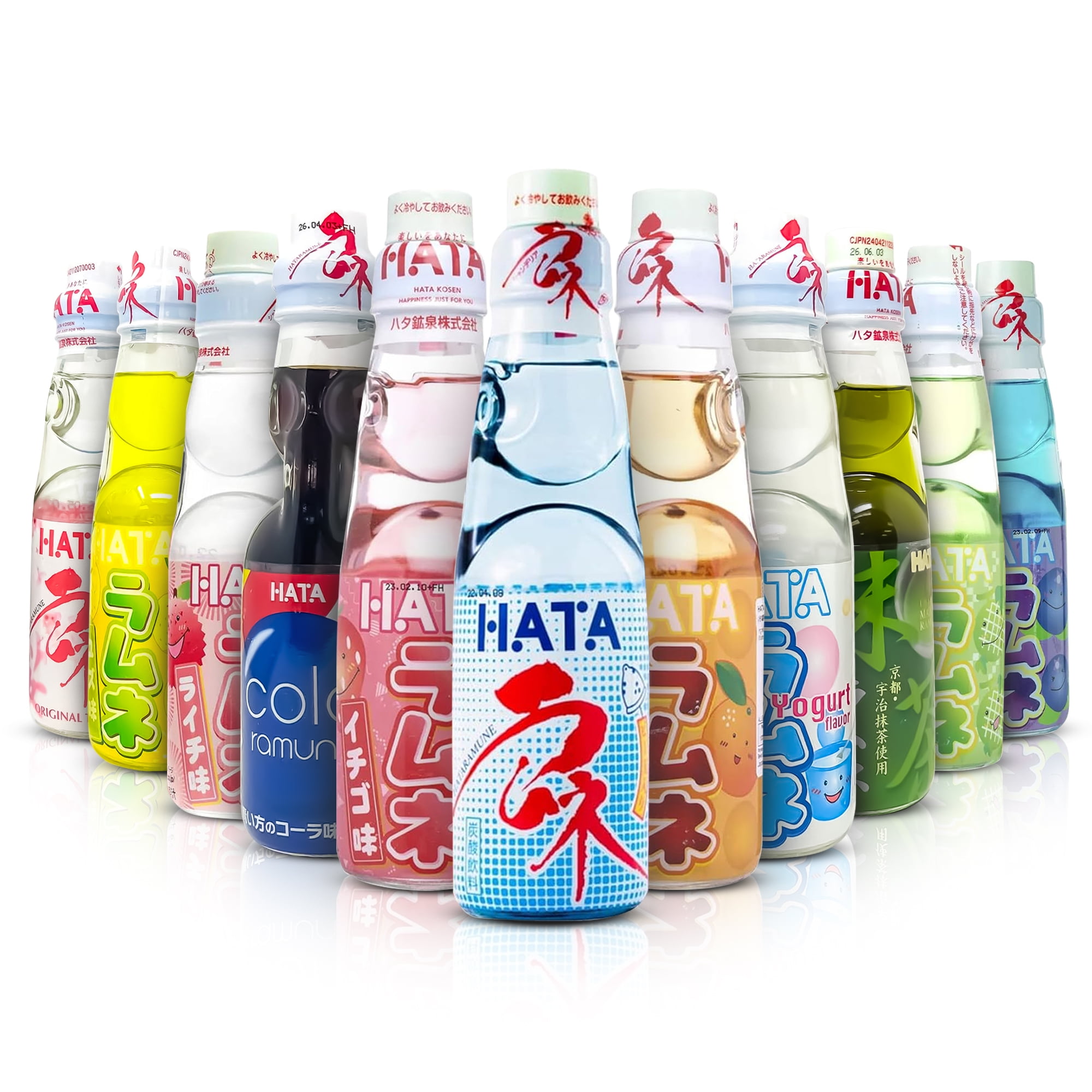 Walmart Black Friday Deals 2025 Fusion Select 11 Assorted Flavors Ramune Japanese Soda - Classic Carbonated Japanese Drinks - Fizzy Ramune Soda Drink from Japan in Codd-Neck Bottles with Marble Stoppers - 6.76 oz, 6-Pack