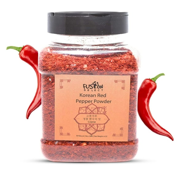 Fusion Select 12 Oz Korean Premium Non-GMO Gluten Free Red Chili Pepper Flakes Powder, Crushed Red Pepper Premium Gochugaru For Kimchi Seasoning, Chicken, Pork, Fish, Vegetables Hot Pepper Flakes