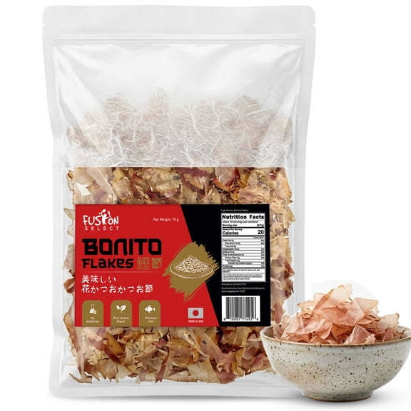 Fusion Select 1Pk Hana Katsuo Bonito Flakes - Gourmet Katsuobushi Bonito Flakes for Cooking, Making Dashi Stock, Japanese Cuisine - Shaved, Smoked, Soft Dried Fish Flakes from Skipjack Tuna