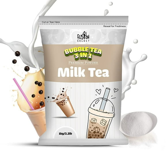 Fusion Select 2.2lb Tea Powder Milk Tea Flavored-3-in-1 Drink Powder with Cream & Sugar - Instant Pre-Mixed Beverage for Hot or Cold Blends or Yummy Frappes (Milk Tea)