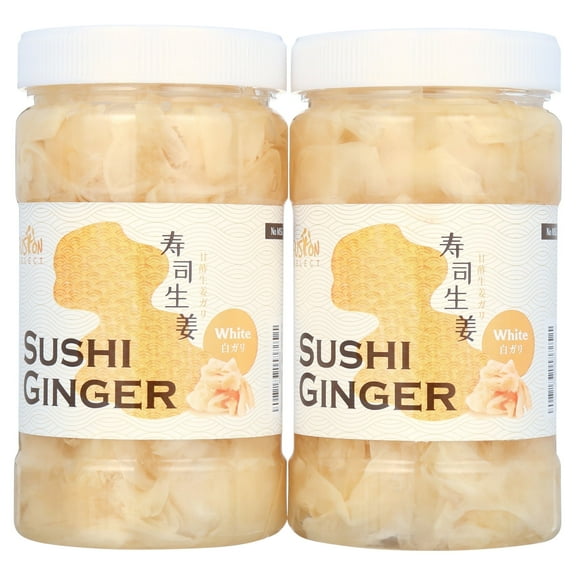 Fusion Select 2 Packs Sushi Ginger - Natural Sliced Gari, Pickled Ginger for Sushi - No MSG, Non-GMO - Spicy, Sour, Sweet & Salty Taste Notes - Side Dish For Sashimi, Sushi Ingredients - 12oz