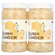 Fusion Select 2 Packs Sushi Ginger - Natural Sliced Gari, Pickled Ginger for Sushi - No MSG, Non-GMO - Spicy, Sour, Sweet & Salty Taste Notes - Side Dish For Sashimi, Sushi Ingredients - 12oz