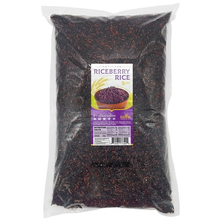 Fusion Select 5Lb Riceberry Rice - Nutrient-Dense Purple Whole Grain Rice Rich in Fiber & Anthocyanins - Subtly Sweet, Nutty & Aromatic - For Fried Rice, Rice Pilaf, Salad & Thai Rice Curries