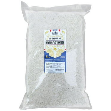 Fusion Select 5lbs Sanpatong Thai Sticky Rice - Authentic Glutinous Khao Niao Sweet Rice from Thailand - Uncooked Bulk Rice Bag for Making Dessert, Roasted Pork Dishes, Asian Food - Zero GMO or Gluten