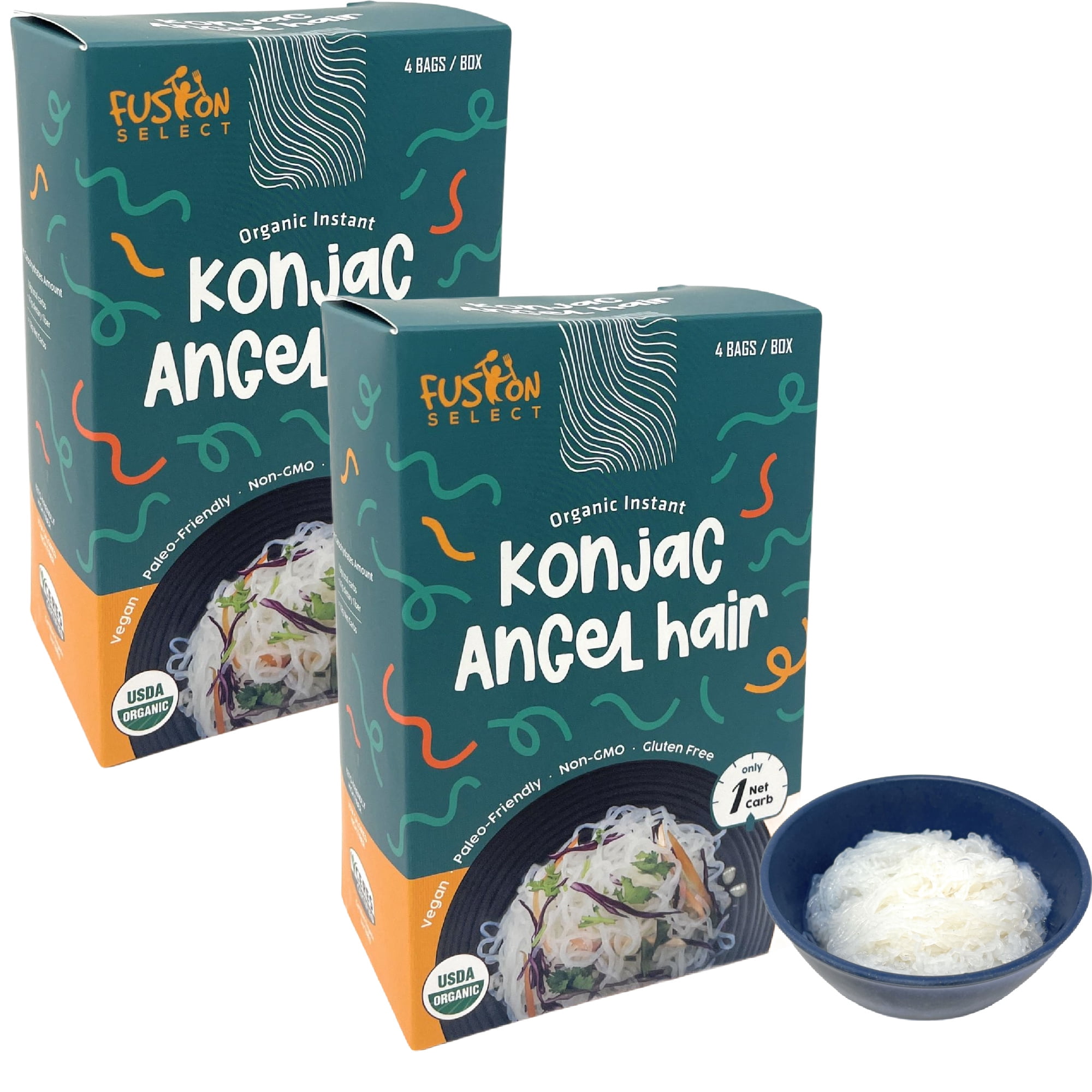 Fusion Select 8 Packs Organic Konjac Angel Hair Shirataki PlantBased