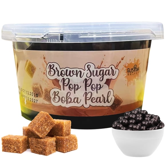 Fusion Select Brown Sugar Popping Boba Pearls Bursting Boba For Fruit Tea Dessert Toppings 490 Grams