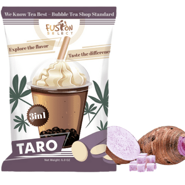 Fusion Select Bubble Tea Mix - Taro Flavored 3-in-1 Drink Powder 6 oz