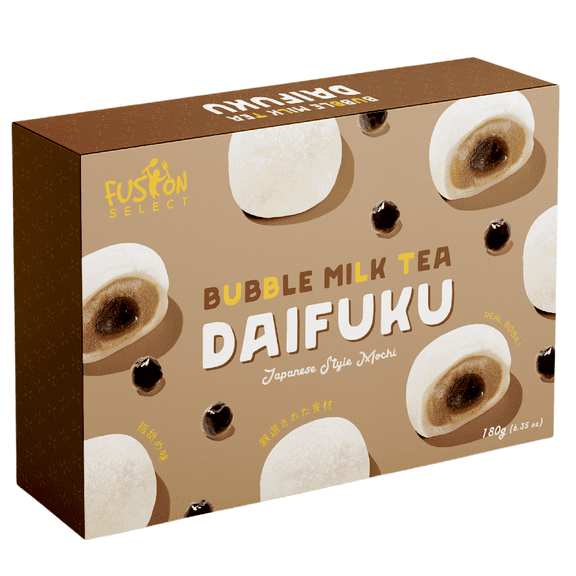 Fusion Select Bubble Tea Mochi Bubble Tea Daifuku Snacks - Traditional Japanese Rice Cakes with Filling - Flavored Asian Sweet Desserts for Family