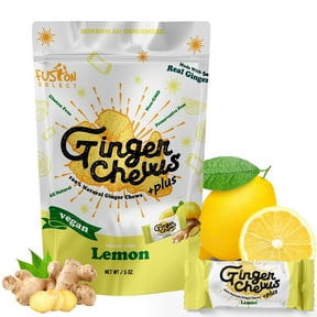 Fusion Select Ginger Chews - Lemon Chewy Candy, 5.0 oz