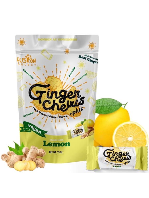 Ginger Chews - Lemon Chewy Candy, 5.0 oz