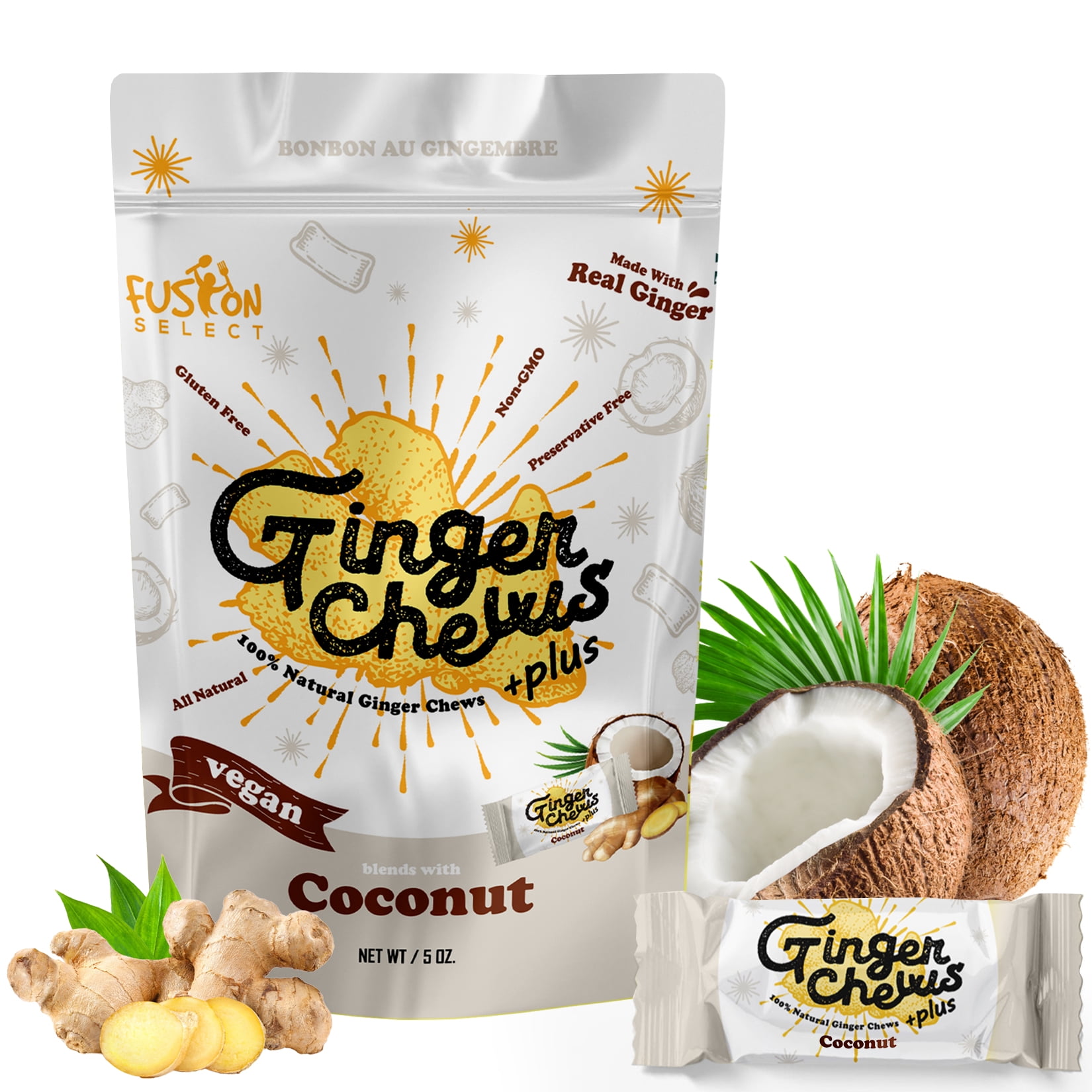 Fusion Select Ginger Chews Sweet Soft Candied Delights From Indonesia