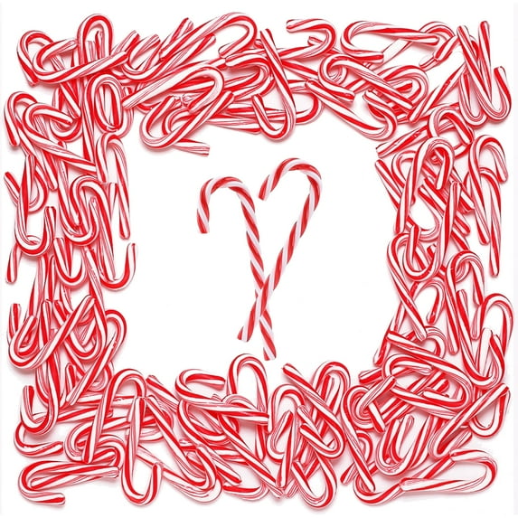 Fusion Select Mini Candy Canes - 100 Pack, Striped Christmas Candies, Naturally Flavored Peppermint