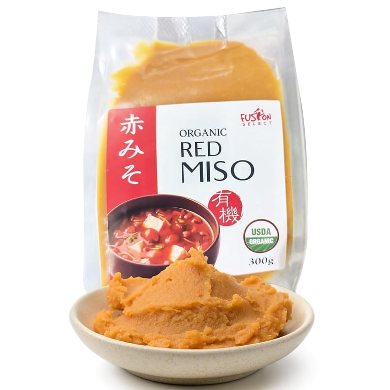 Fusion Select Organic Red Miso Paste - Made Of Fermented Soy Bean & Rice - Savory Japanese Seasoning For Cooking Soup Base, Broth, Stew, Salad Fusion Select Organic Red Miso Paste - Made Of Fermented Soy Bean & Rice - Savory Japanese Seasoning For Cooking Soup Base, Broth, Stew, Salad