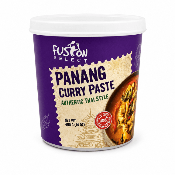 Fusion Select Panang Curry Paste - Seasoning Spice Blend for Asian Food, Middle Eastern & Indian Cuisine - Dressing & Condiment for Salad, Meat, Vegetable Dishes, Soup, Marinade, 14 Oz