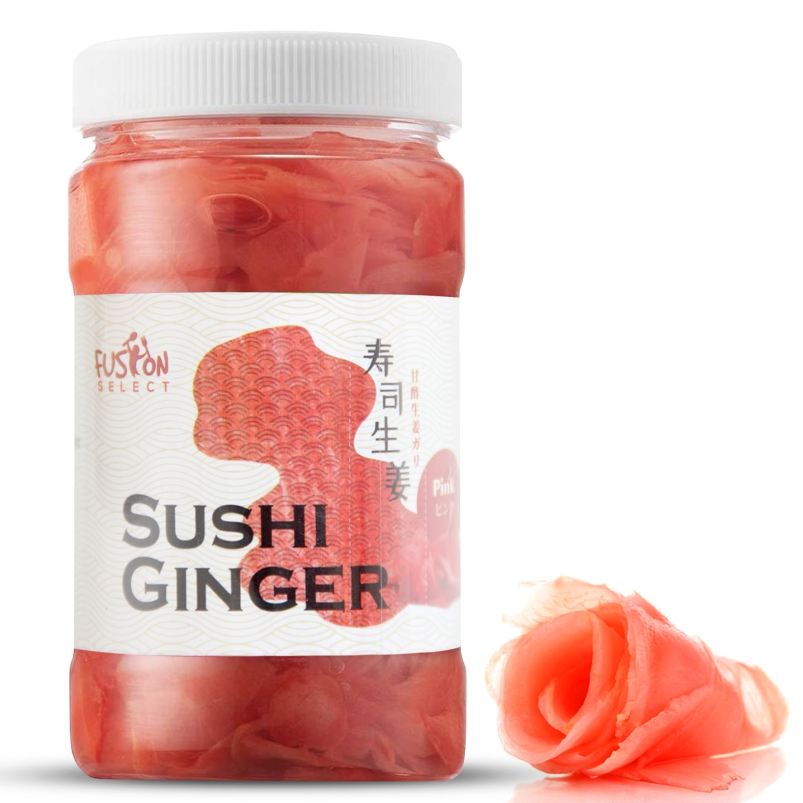 Fusion Select Sushi Ginger - Natural Sliced Gari, Organic Pickled Ginger for Sushi - No MSG, Non-GMO - Spicy, Sour, Sweet & Salty Taste Notes - Side Dish For Sashimi, Sushi Ingredients - 12oz