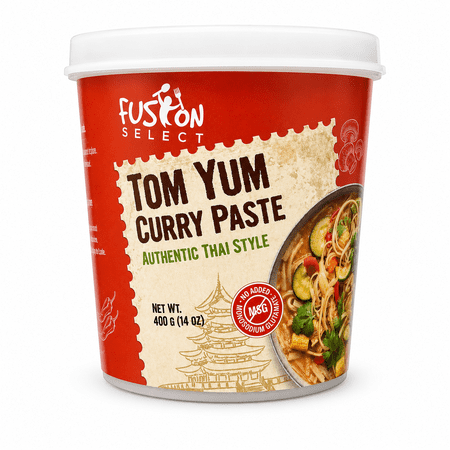 Fusion Select Tom Yum Curry Paste - Seasoning Spice Blend for Asian Food, Middle Eastern & Indian Cuisine - Dressing & Condiment for Salad, Meat, Vegetable Dishes, Soup, Marinade 14 Oz…