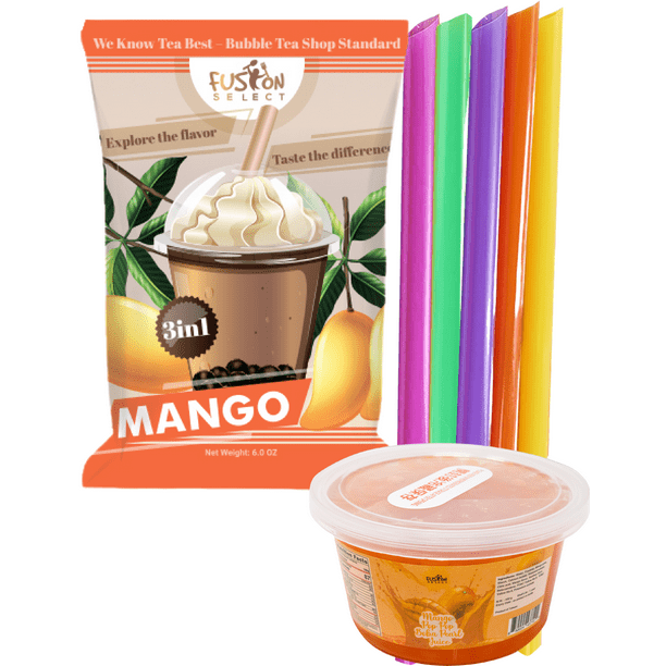 Fusion Select Ultimate Mango Bursting Boba Bubble Tea DIY Kit 3in1