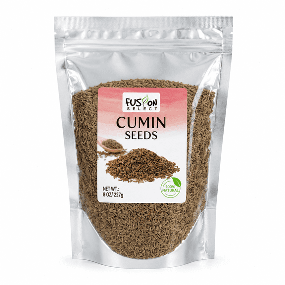 Fusion Select Whole Cumin Seeds, Jeera Spice for Cooking, 8 Oz