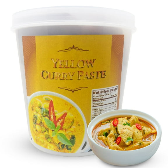 Fusion Select Yellow Curry Paste - Seasoning Spice Blend for Asian Food, Middle Eastern & Indian Cuisine - Dressing & Condiment for Salad, Meat, Vegetable Dishes, Soup, Marinade, 14 Oz