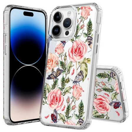 Fusion Shield Tough Snap-on Case for iPhone 15 Pro - Butterfly Roses