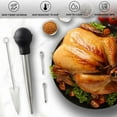 thumbnail image 1 of Fusion  Stainless Steel Turkey Baster for Cooking - Food Grade Metal Baster Syringe & Silicone Suction Bulb - Large Size With 2 Detachable Needles and Cleaning Brush, 1 of 8