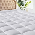 thumbnail image 1 of Fusion Twin XL Mattress Pad - Cooling Breathable Mattress Topper, Quilted Fitted Mattress Protector, Pillow Top Mattress Cover with 8-21" Deep Pocket, Soft, Machine Washable, White, Twin Extra Long, 1 of 8