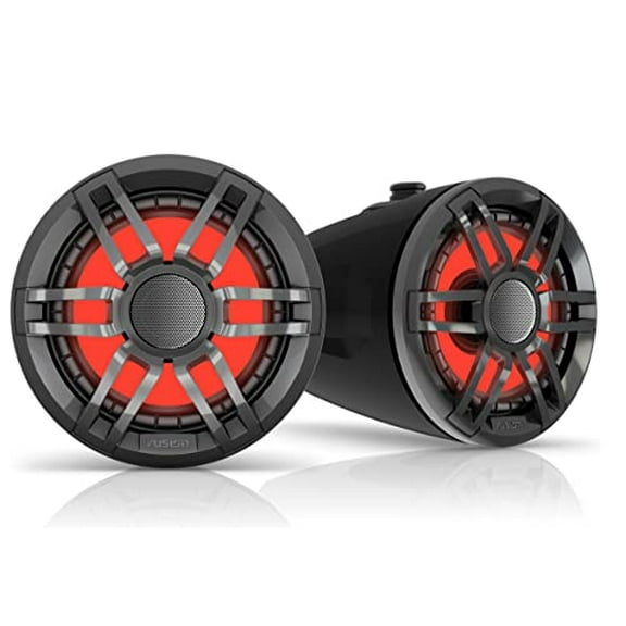 Fusion XS-FLT652SPB XS Series 6.5" Marine Wake Tower Speakers with RGB LED Lighting - Black