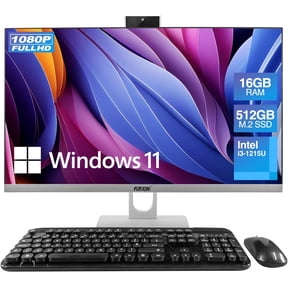 Fusion5 23.8" Fusion5 Full HD All in One Desktop Computer, Intel Core i3-1215U, 16GB RAM, 512GB SSD, Windows 11, Wireless Keyboard & Mouse