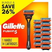 Gillette Fusion5 Manual Razor Bundle with 14 Blade Cartridge Refills Walmart Exclusive