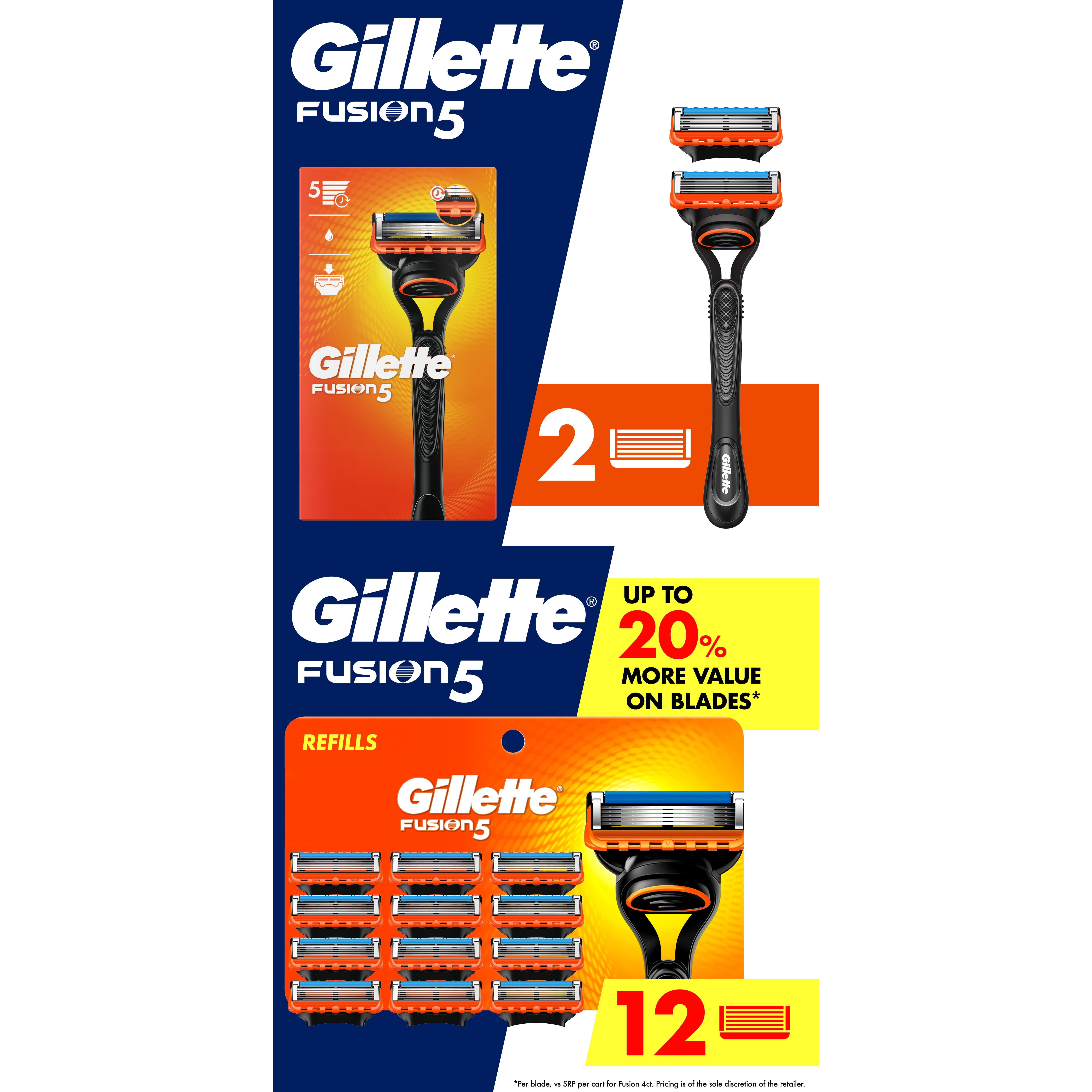 Gillette Fusion5 Manual Razor Bundle with 14 Blade Cartridge Refills (Walmart Exclusive)