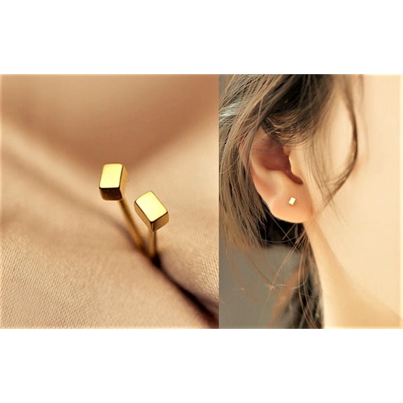 FusionJevel 925 Sterling Silver 18K Gold Plated Moon Studs, Moon Earrings, Moon Stud Earrings, Crescent Moon Studs, Moon Earrings Gold, Tiny Studs, Dainty Stud Earrings, Minimalist Earring