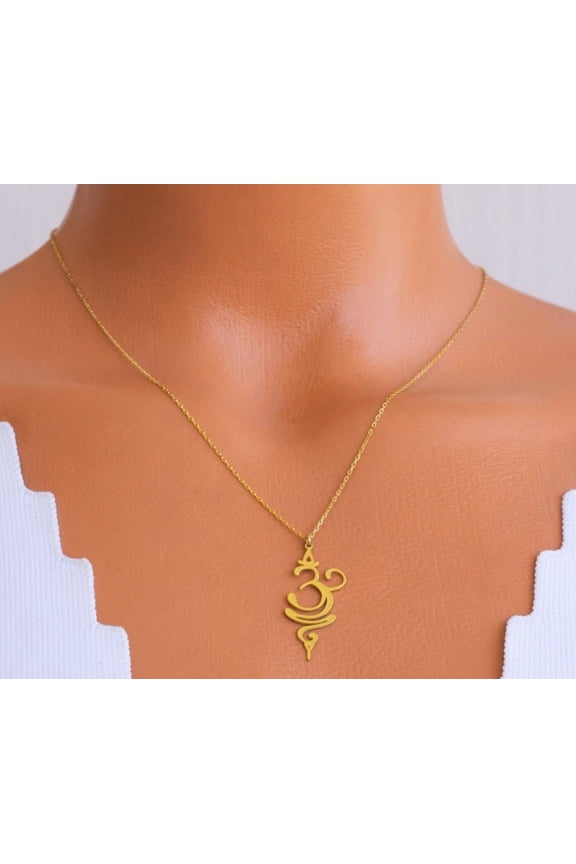 925 Sterling Silver Handmade Breathe Symbol Necklace Stylish Om Symbol Relaxation Pendant Best Gift for Yoga Lovers Handmade Mantra Necklace by Silverify