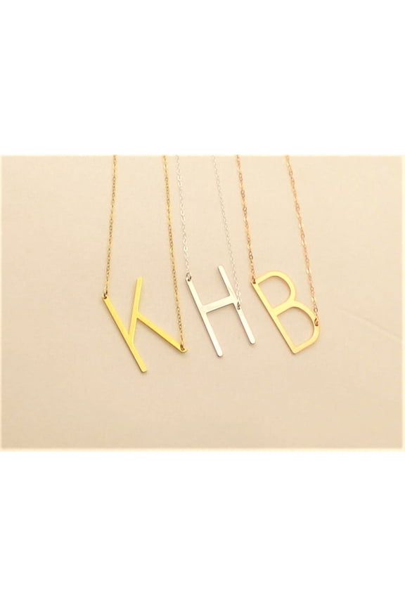 925 Sterling Silver Personalized Initial Name Necklace-Custom Letter Necklace Letter Necklace-Personalized Name Jewelry-Birthday Gift for Her-Mom Jewelry 18K Gold Plated Necklace